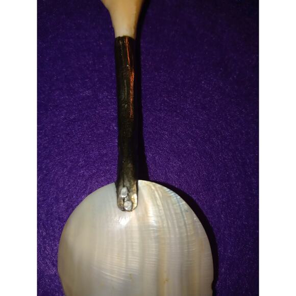 Mother-of-Pearl & Silverplate Caviar Spoon Vintage 5.5" long - Picture 3 of 3